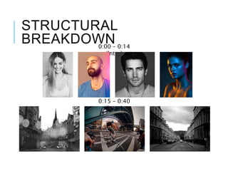 STRUCTURAL
BREAKDOWN0:00 – 0:14
(Intro)
0:15 – 0:40
(Intro)
 