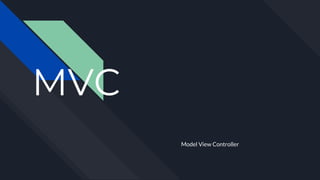 MVC
Model View Controller
 