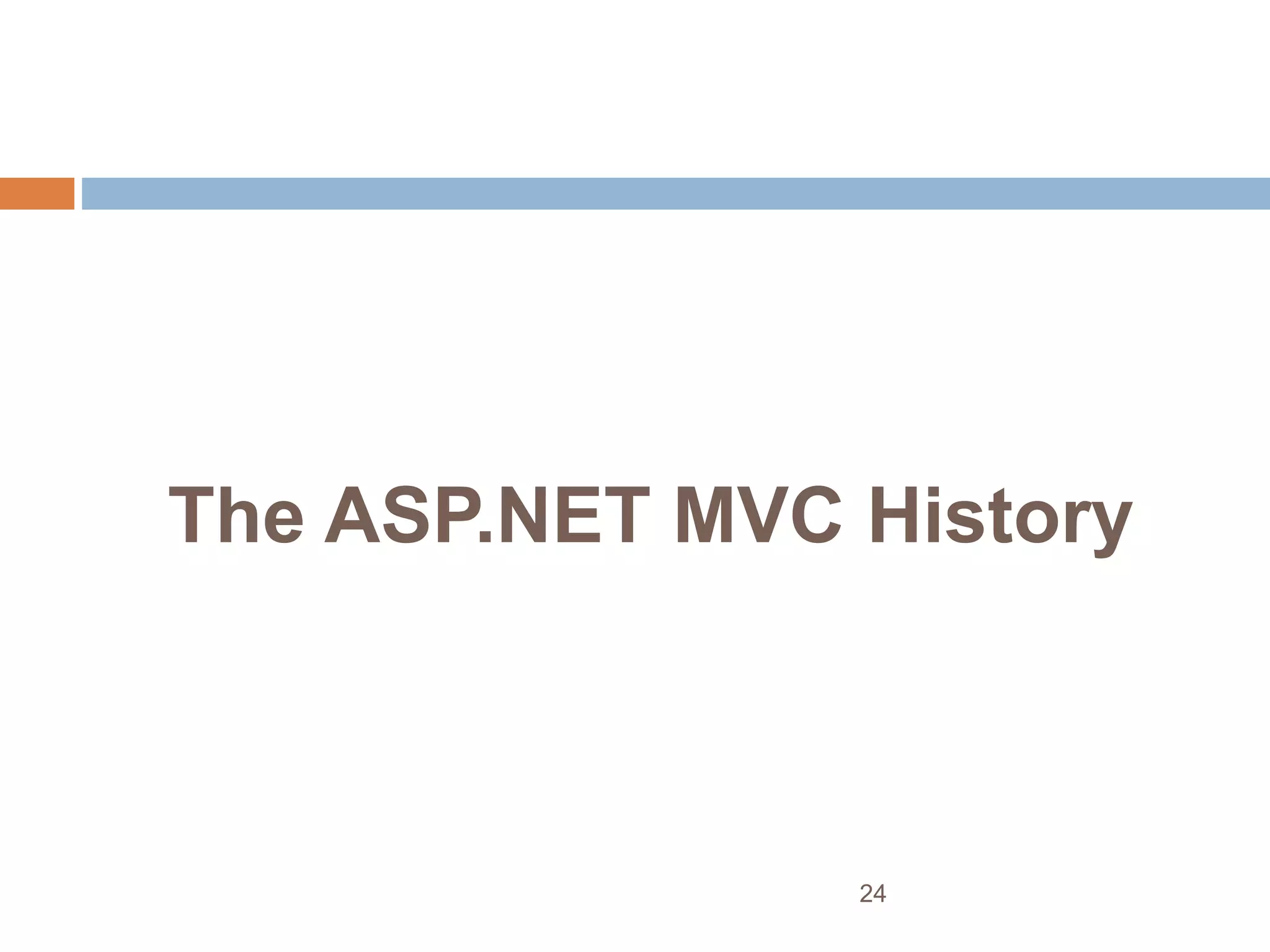 The ASP.NET MVC History
24
 
