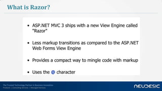 What is Razor?




The Trusted Technology Partner in Business Innovation
Products | Consulting Services | Managed Services
 