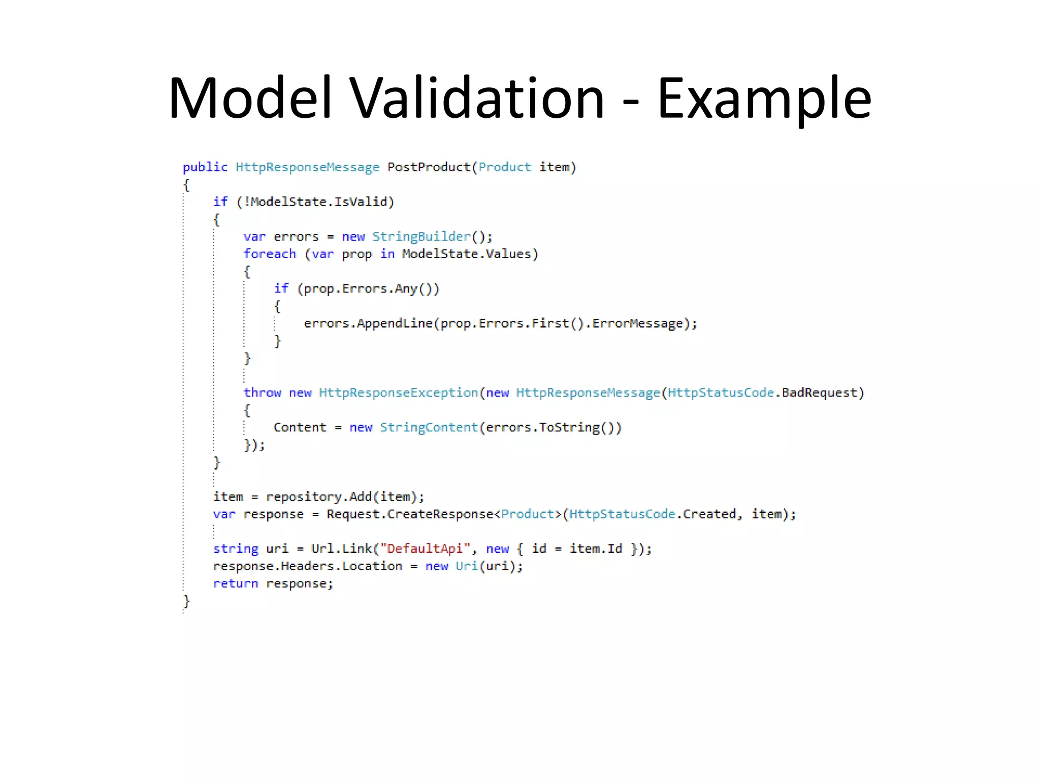Model Validation - Example
 