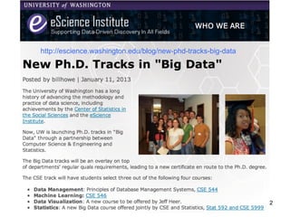 2 
http://escience.washington.edu/blog/new-phd-tracks-big-data 
 