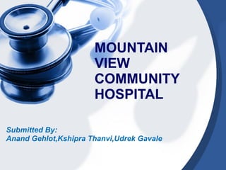 MOUNTAIN VIEW COMMUNITY HOSPITAL Submitted By: Anand Gehlot,Kshipra Thanvi,Udrek Gavale 
