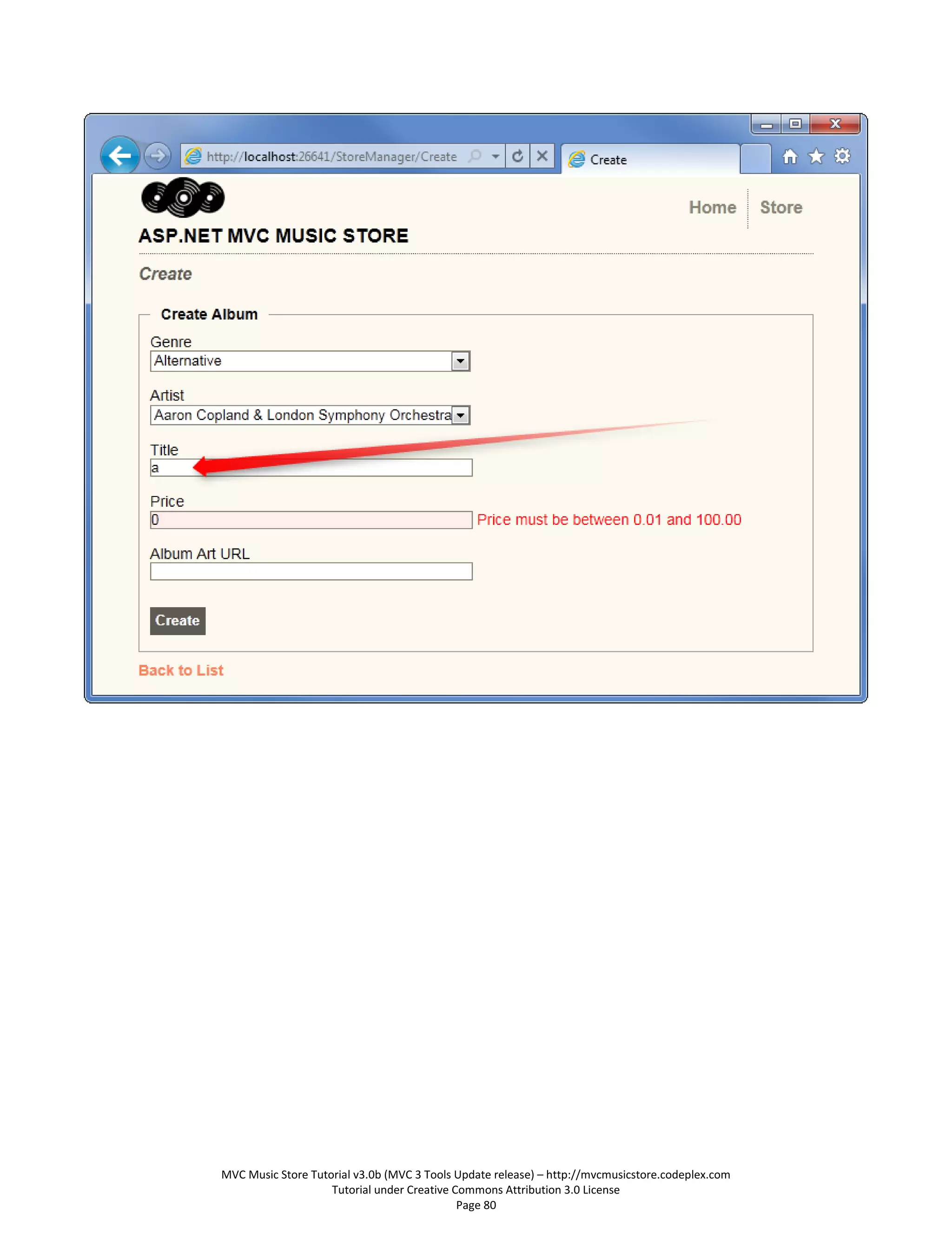 MVC Music Store Tutorial v3.0b (MVC 3 Tools Update release) – http://mvcmusicstore.codeplex.com
                    Tutorial under Creative Commons Attribution 3.0 License
                                             Page 80
 