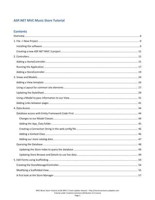 Mvc music store tutorial - v3.0 | PDF