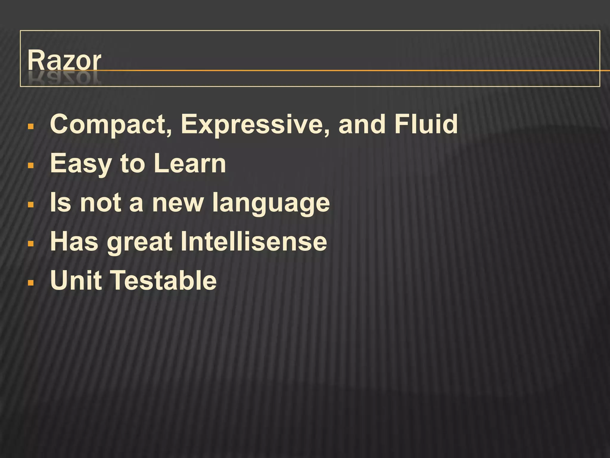 DependencyResolver.SetResolver(Object)Dependency InjectionIDependencyResolverDependency InjectionDependencyResolver.SetResolver(…)Dependency InjectionDI needed in creating ControllersDependency InjectionDI needed for creating Controllers:No default constructor for StoreControllerStoreController(IStoreRepository repository)IDependencyResolver kicks inThe original IoC container is called through “GetService()”Controller is createdNo need for ControllerFactoryFiltersASP.NET MVC One Step Deeper