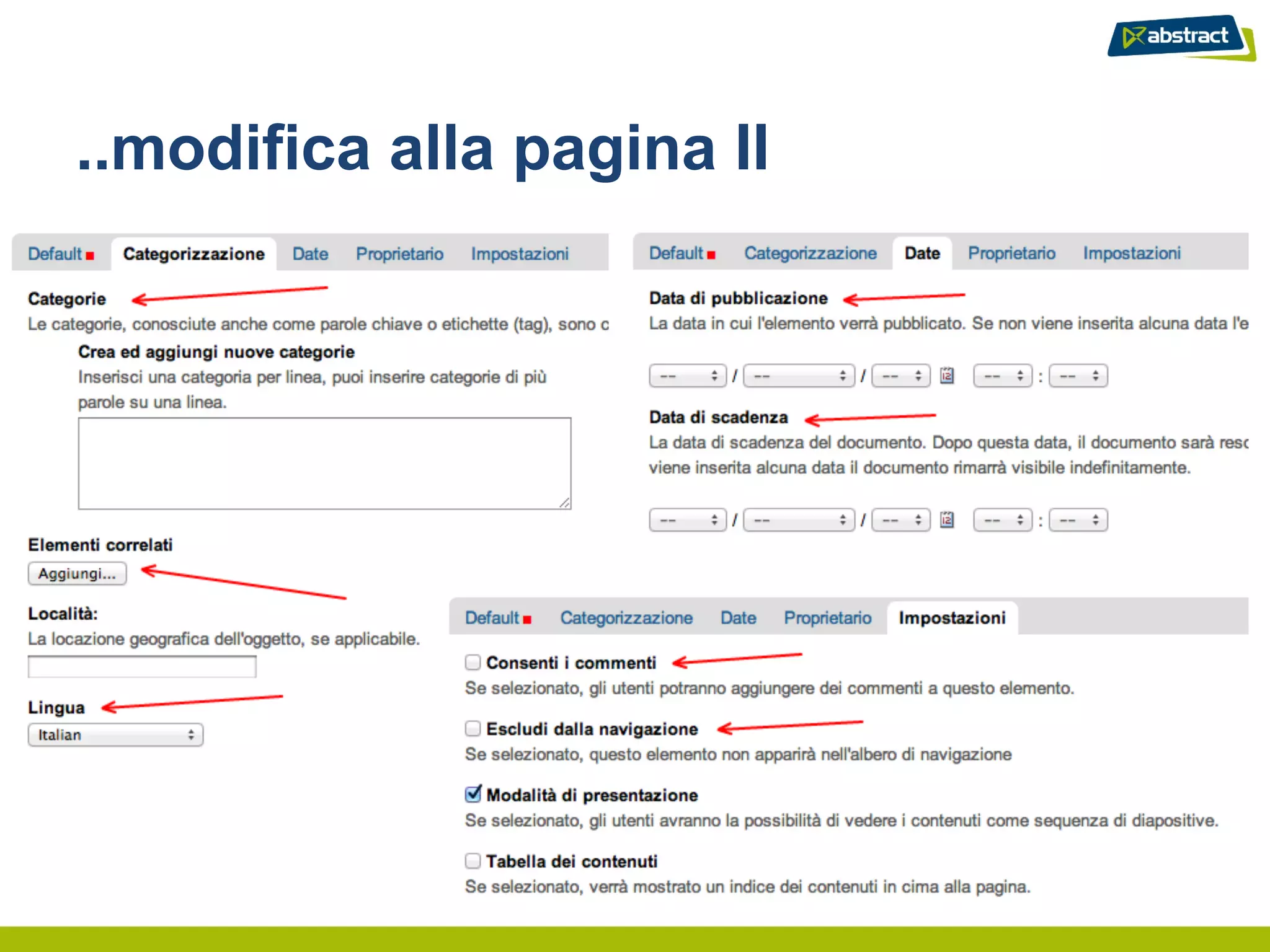..modifica alla pagina II
 