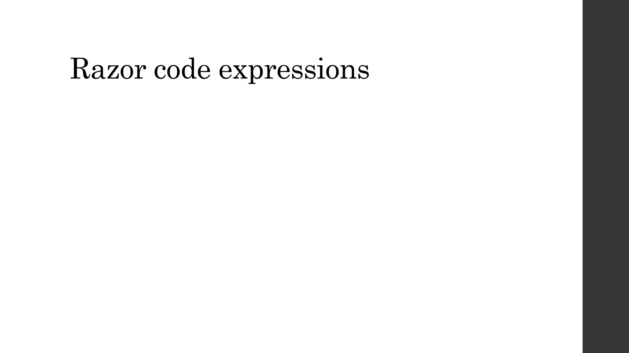 Razor code expressions
 