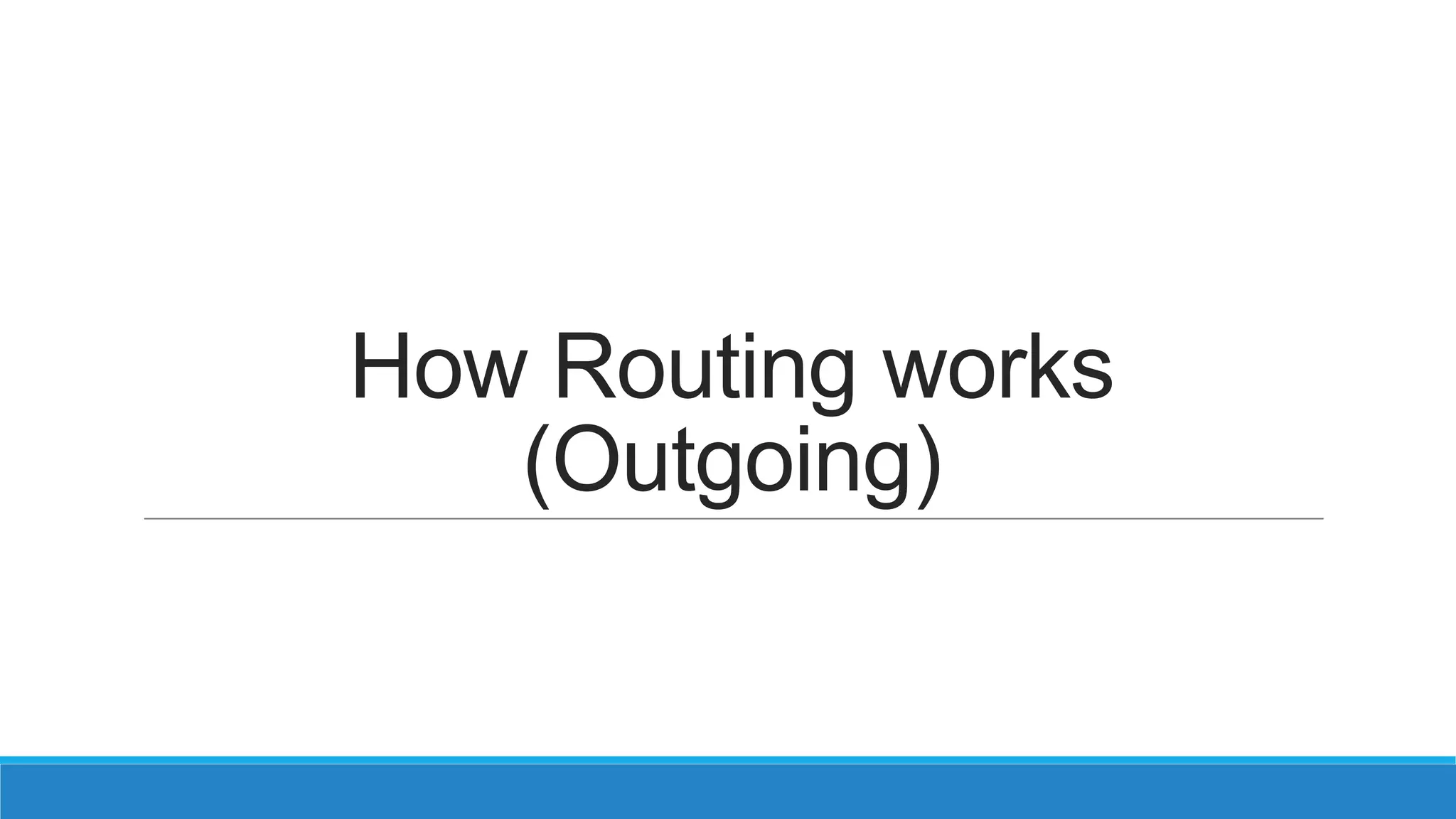 How Routing works (Outgoing) 
