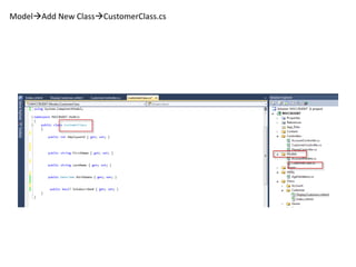 ModelAdd New ClassCustomerClass.cs
 
