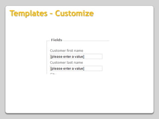 Templates – Customize