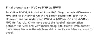 Mvc vs mvp vs mvvm a guide on architecture presentation patterns | PPTX