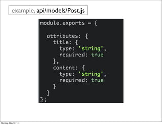 example, api/models/Post.js
Monday, May 12, 14
 