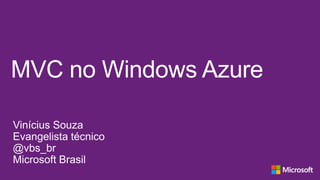 Aplicação MVC no Windows Azure