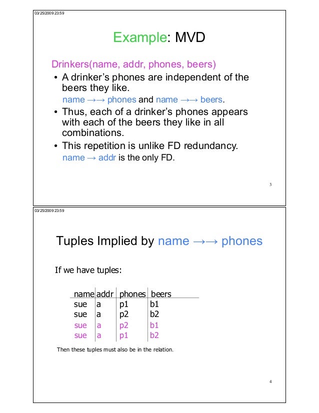multi valued dependency the normal form which deals with multivalued dependencies is called