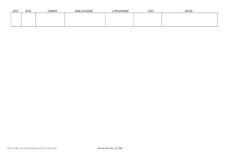 M vid call sheet | PPT