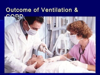 Outcome of Ventilation &Outcome of Ventilation &
COPDCOPD
 166 patients requiring MV166 patients requiring MV
 Median duration 4.1 daysMedian duration 4.1 days
 9% required > 21 days9% required > 21 days
ventilationventilation
 Hospital mortality 28%Hospital mortality 28%
 9% discharged with9% discharged with
tracheostomytracheostomy ±± MVMV
 60% of MV time spent60% of MV time spent
weaningweaning
 