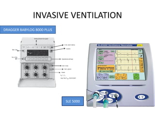 INVASIVE VENTILATION
DRAGGER BABYLOG 8000 PLUS
SLE 5000
 