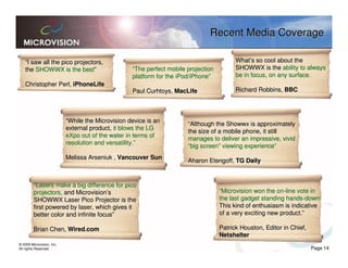 Microvision ASM 2010 Highlights | PDF