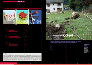 2
Ministère de l’Écologie, du Développement durable, des Transports et du Logement
3| | | | | | | | | | | | | | | |Les mouvements de terrain
Ministère de l’Écologie, du Développement durable, des Transports et du Logement
Qu’est-ce qu’un mouvement de terrain ?	 4
	
des mouvements de terrain
Les affaissements et les effondrements	 5
Les éboulements et les chutes de pierres et de blocs	 8
Les glissements de terrain	 10
Le retrait-gonflement des sols argileux	 14
le risque de mouvements de terrain ?
L’information préventive	 17
La surveillance 	 19
La prise en compte du risque dans l’urbanisme 	 19
Les travaux de réduction de la vulnérabilité	 20
La délocalisation des biens gravement menacés	 20
de mouvements de terrain ?
L’alerte et les consignes	 21
Les plans de secours	 23
L’indemnisation des victimes	 24
Un peu d’histoire	 25
Glossaire	 26
Pour aller plus loin	 26
Chutes de pierres, maisons fissurées, coulées de boues,
ces phénomènes sont généralement dus à des mouvements de terrain.
7 000
communes
françaises
sont concer-
nées par les
mouvements
de terrain
Introduction
Le terme mouvements de terrain regroupe plusieurs types
de phénomènes bien différents :
les affaissements et les effondrements liés aux cavités
souterraines ;
les éboulements et les chutes de pierres et de blocs ;
les glissements de terrain ;
le retrait-gonflement des sols argileux.
Ces mouvements, plus ou moins rapides, du sol et du sous-
sol interviennent sous l’effet de facteurs naturels divers
comme de fortes précipitations, une alternance de gel et
dégel, des températures très élevées ou sous l’effet d’activi-
tés humaines touchant aux terrains comme le déboisement,
l’exploitation de matériaux ou les travaux de terrassement.
Si ces mouvements restent ponctuels, ils constituent un
risque majeur en raison des conséquences lourdes, maté-
rielles et humaines, qu’ils peuvent entraîner.
Au plan mondial, les mouvements de terrain causent chaque
année la mort de 800 à 1 000 personnes.
En France, ce risque concerne environ 7 000 communes et
présente, pour un tiers d’entre elles, un niveau de gravité fort.
Même s’il est parfois difficile de détecter ces phénomènes et
de déterminer le moment où ils vont se déclencher, il est
possible de limiter leurs conséquences en prenant des me-
sures de prévention. Elles consistent notamment à informer
la population, à surveiller les zones sensibles, à prendre en
compte le risque dans l’urbanisme et à réaliser des travaux
de prévention.
Les citoyens habitant ou fréquentant les zones soumises à
des mouvements de terrain doivent s’informer sur les risques
encourus, respecter les règles de prévention et suivre les
consignes en cas d’alerte.
3| | | | | | | | | | | | | | | |
Sommaire
	 COLLECTION
Prévention
des risques naturels
Les mouvements
de terrain
Édition : Mai 2011 - Rédaction : MEDDTL/DGPR - Conception éditoriale : MEDDTL/SG/DICOM/DIE - Conception graphique : MEDDTL/SG/DICOM/DIE/Florence Chevallier -
Réf. : MEDDTL/DGPR/BRO/10005 - Infographies : Graphies - Crédits photos (Photos de haut en bas) : Couverture : BancoFotos/Fotolia, Ignatius Wooster/Fotolia,
Laurent Mignaux/MEDDTL, SGM - page 2 : GraphiesCC/Fotolia, Dinostock/Fotolia, Richard Villalon/Fotolia - page 3 : Sébastien Gominet/Photothèque IRMA -
Page 6 : Siren-com_Karst.Minerve, J.-C. Lemée, Jean-Marc Watelet/INERIS - Page 7 : mairie de Clamart - Page 8 : Sébastien Gominet/Photothèque IRMA, TA Craft
Photography/Fotolia - Page 9 : mairie de La Roque-Gageac - Page 11 : ONF-RTM74, Sébastien Gominet/Photothèque IRMA (X2) - page 12 : ONF-RTM74 - page 13 :
Sébastien Gominet/Photothèque IRMA, Laurent Mignaux/MEDDTL, Eurico Zimbres - page 14 : IRD (X2), Ignatius Wooster/Fotolia - page 15 : Paylessimages/
Fotolia, Laurent Mignaux/MEDDTL (X2) - page 17 : Serghei Velusceac/Fotolia - page 18 : photothèque Ville de Gonfreville l'Orcher, Driving South/Fotolia - page 19 :
François Hédon/MEDDTL, Tantan/Fotolia, Dinostock/Fotolia - page 20 : Sionistamponi/Fotolia, Pressmaster/Fotolia - page 21 : Richard Villalon/Fotolia - page 22 :
Fotolia, Arnaud Bouissou/MEDDTL - page 23 : Sébastien Gominet/Photothèque IRMA (X2), Arnaud F/Fotolia, Frédéric Prochasson/Fotolia - page 24 : Marc Dietrich/
Fotolia, CETE de Lyon.
 