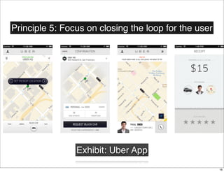 Exhibit: Uber App
Principle 5: Focus on closing the loop for the user
16
 
