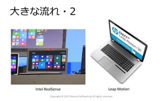 大きな流れ・2
Copyright © 2013 Natural Software.jp All rights reserved.
Intel RealSense Leap Motion
 