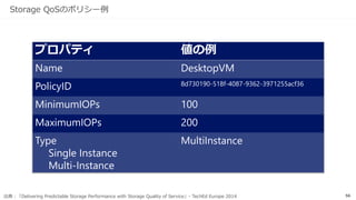 56
同期（Sync）のフロー
Applications
(local or remote)
Source Server
Node (SR)
Data
Log
1
t 2
Destination Server
Node (SR)
Data
Log
t1 3
2
5
4
出典：「Stretching Failover Clusters and Using Storage Replica for Disaster Recovery in Windows Server vNext 」- TechEd Europe 2014
 