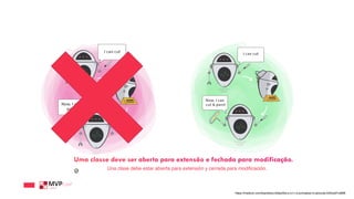 Uma classe deve ser aberta para extensão e fechada para modificação.
Una clase debe estar abierta para extensión y cerrada para modificación.
https://medium.com/backticks-tildes/the-s-o-l-i-d-principles-in-pictures-b34ce2f1e898
 