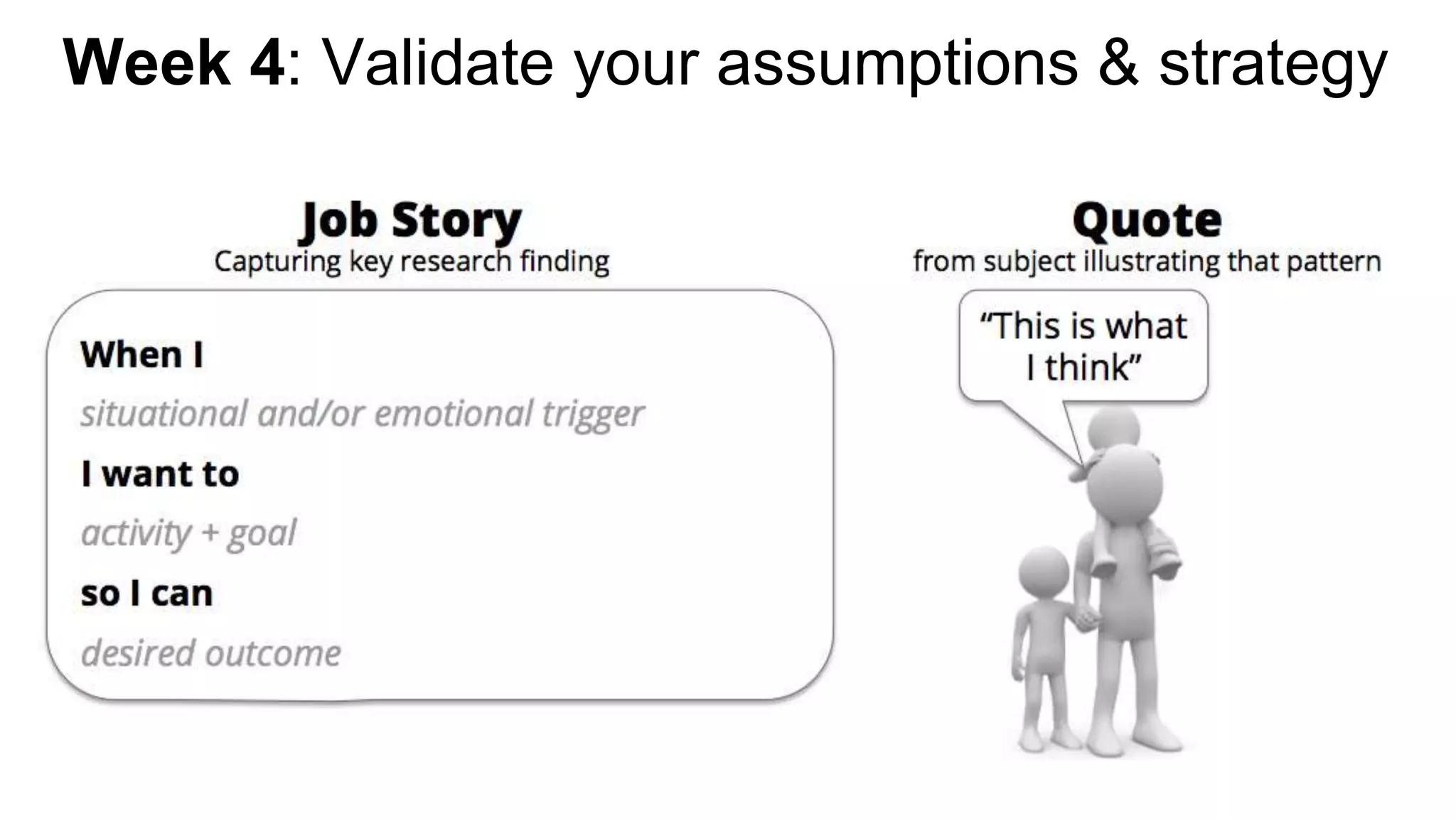 Week 4: Validate your assumptions & strategy