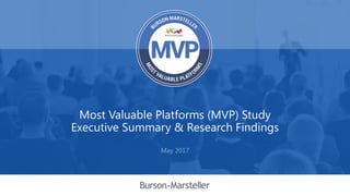 Most Valuable Platforms (MVP) Study
Executive Summary & Research Findings
May 2017
 