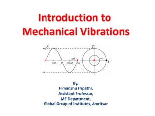 Introduction to
Mechanical Vibrations
By:
Himanshu Tripathi,
Assistant Professor,
ME Department,
Global Group of Institutes, Amritsar
 