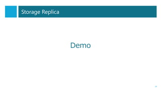 Demo
24
Storage Replica
 