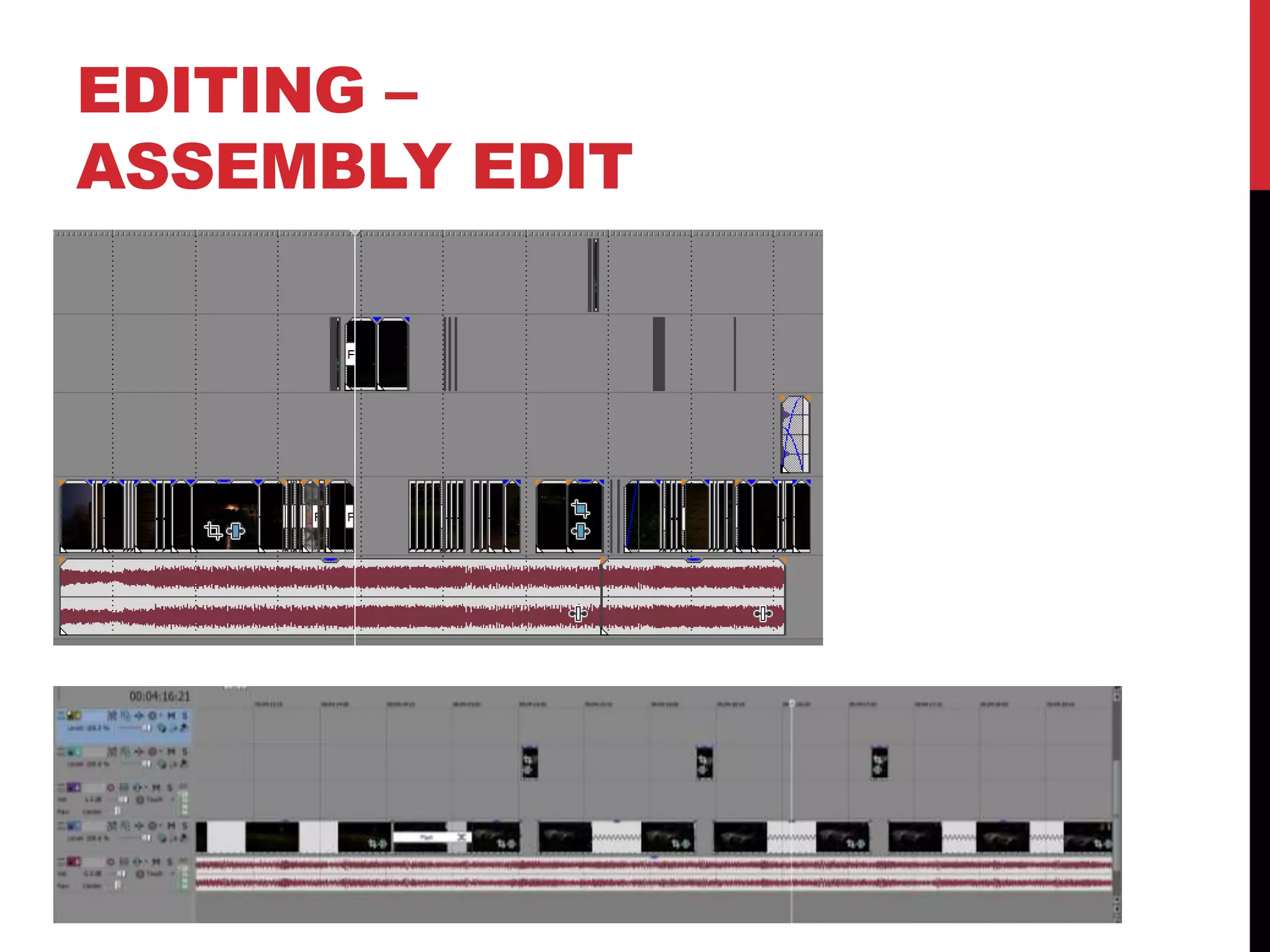 EDITING –
ASSEMBLY EDIT
 
