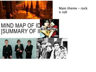 MIND MAP OF IDEAS
[SUMMARY OF IDEAS]
Main theme – rock
n roll
 