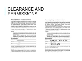 CLEARANCE AND
PERMISSIONS
 