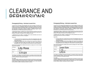 CLEARANCE AND
PERMISSIONS
 