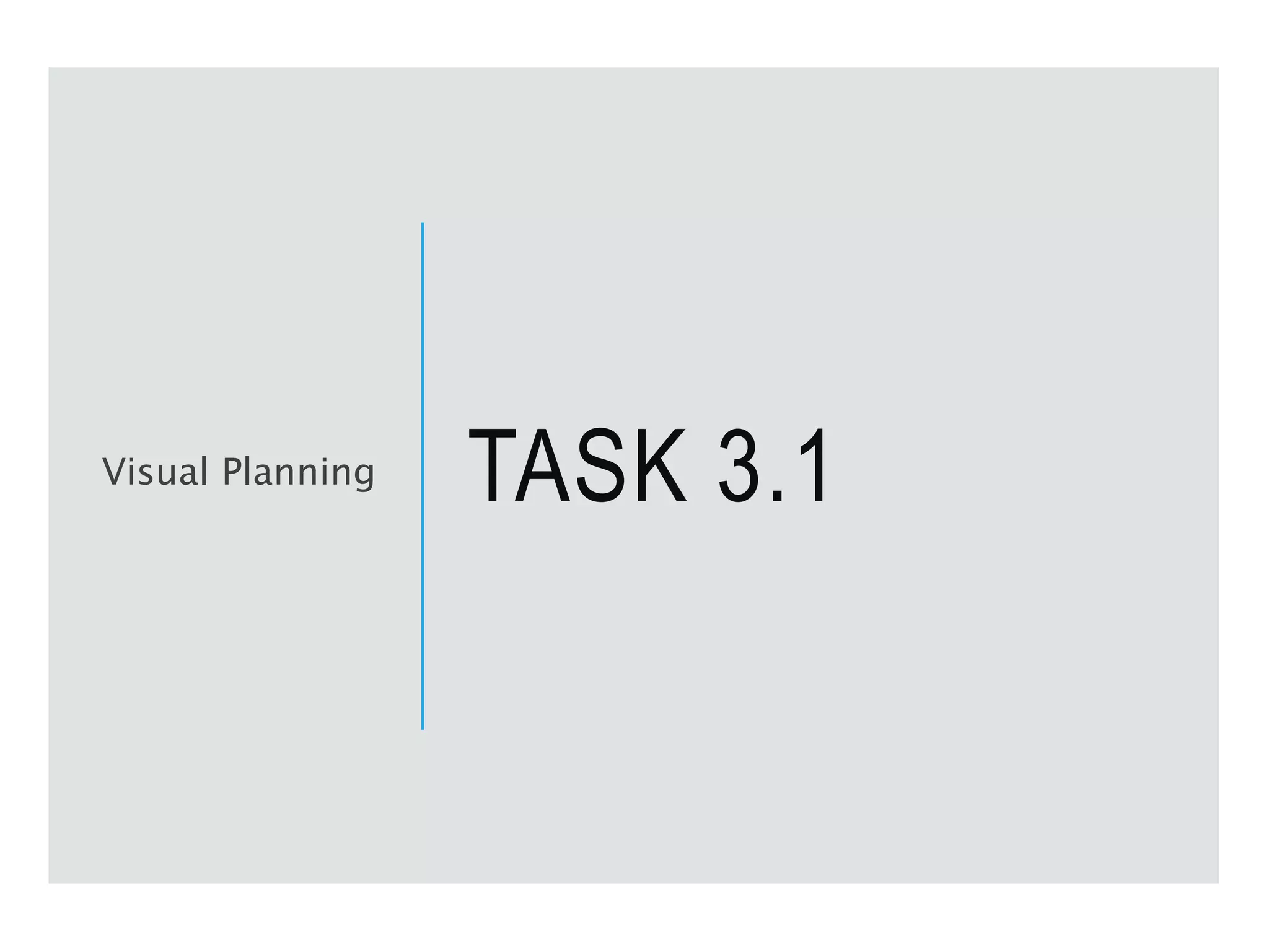 TASK 3.1
Visual Planning
 