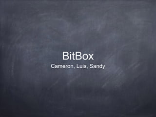 BitBox

Cameron, Luis, Sandy

 