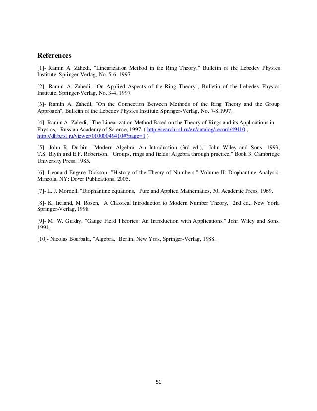 Applications Of Ring Theory In Physics Applications Of Ring Theory In Physics