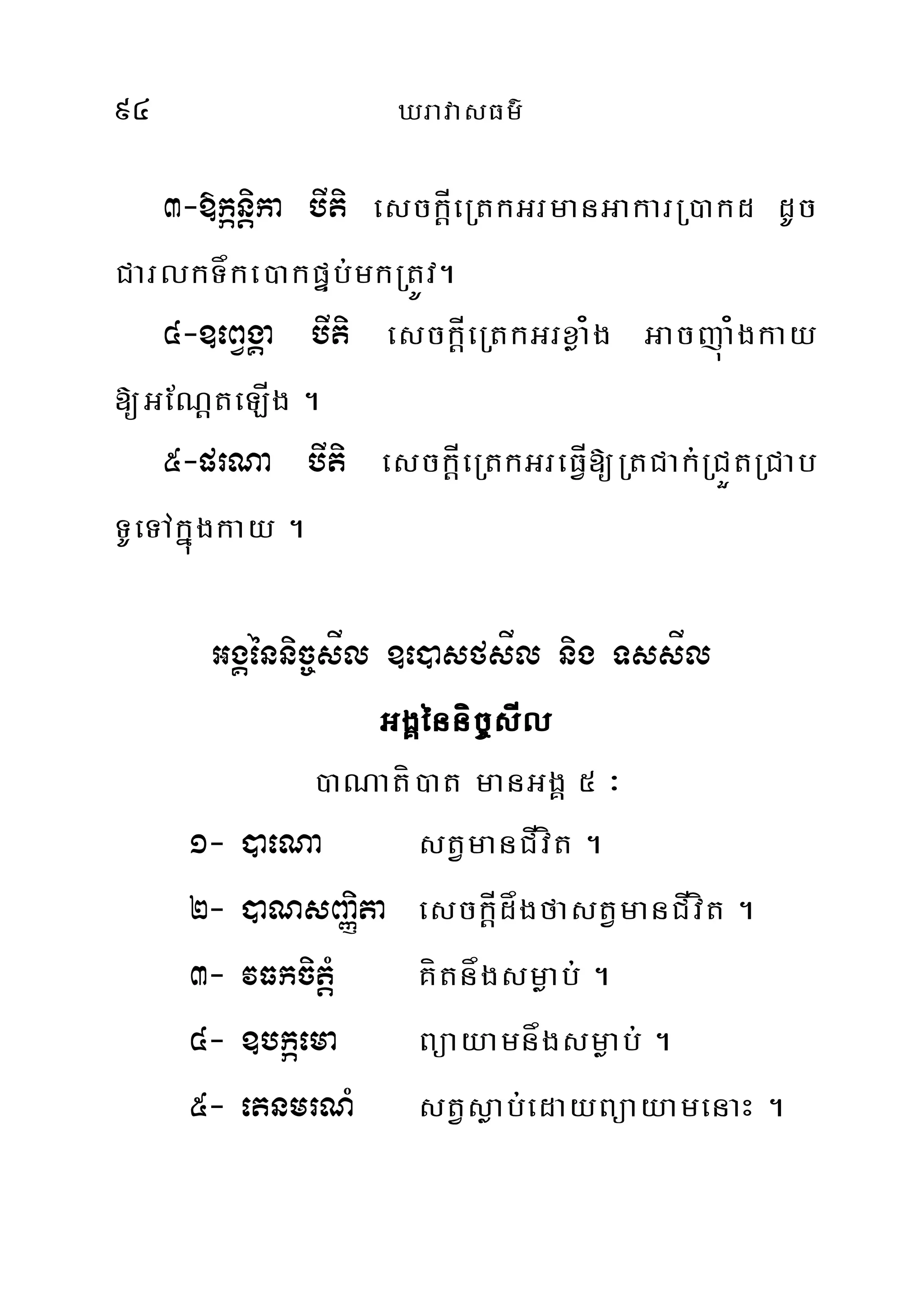 94 XravasFm’
3-»kánþika bIti esckÍþeRtkGrmanGakarR)akd dUc
CarlkTåke)akpÞb;mkRtÚv.
4-]eBVgÁa bIti esckÍþeRtkGrxøa¿g Gacjúa¿gkay
[GENþteLÍg .
5-prNa bIti esckÍþeRtkGreFÍV[RtCak;RCÜtRCab
TUeTAkñúgkay .
GgÁénnic©©sÍl ]e)asfsÍl nig TssÍl
GgÁénníc©©sÍl
)aNatí)at manGgÁ 5 ³
1- )aeNa stVmanCÍvít .
2- )aNsBaØita esckÍþdågfastVmanCÍvít .
3- vFkcitþM Kítnågsmøab; .
4- ]bkáema Büayamnågsmøab; .
5- etnmrNM stVsøab;edayBüayamenaH .
 