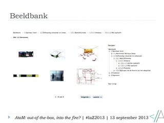 Beeldbank
AtoM: out-of-the-box, into the fire? | #IaZ2013 | 13 september 2013
 