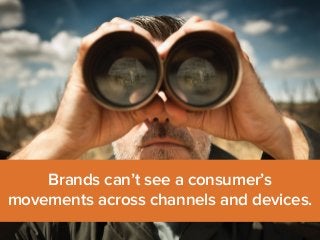 Brands can’t see a consumer’s 
movements across channels and devices. 
 