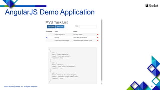 26
AngularJS Demo Application
©2015 Rocket Software, Inc. All Rights Reserved.
 