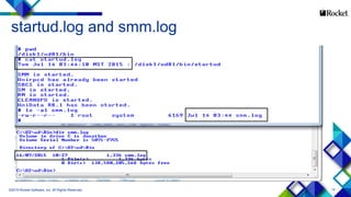 14
startud.log and smm.log
©2015 Rocket Software, Inc. All Rights Reserved.
 