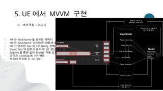 Model View ViewModel이란 무엇이고 UE에서는 어떻게 적용하는가? | PPTX