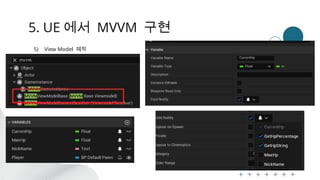 Model View ViewModel이란 무엇이고 UE에서는 어떻게 적용하는가? | PPTX