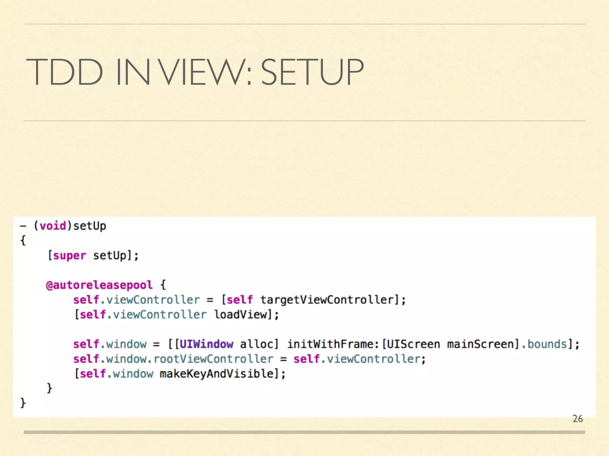 TDD INVIEW: SETUP
26
 