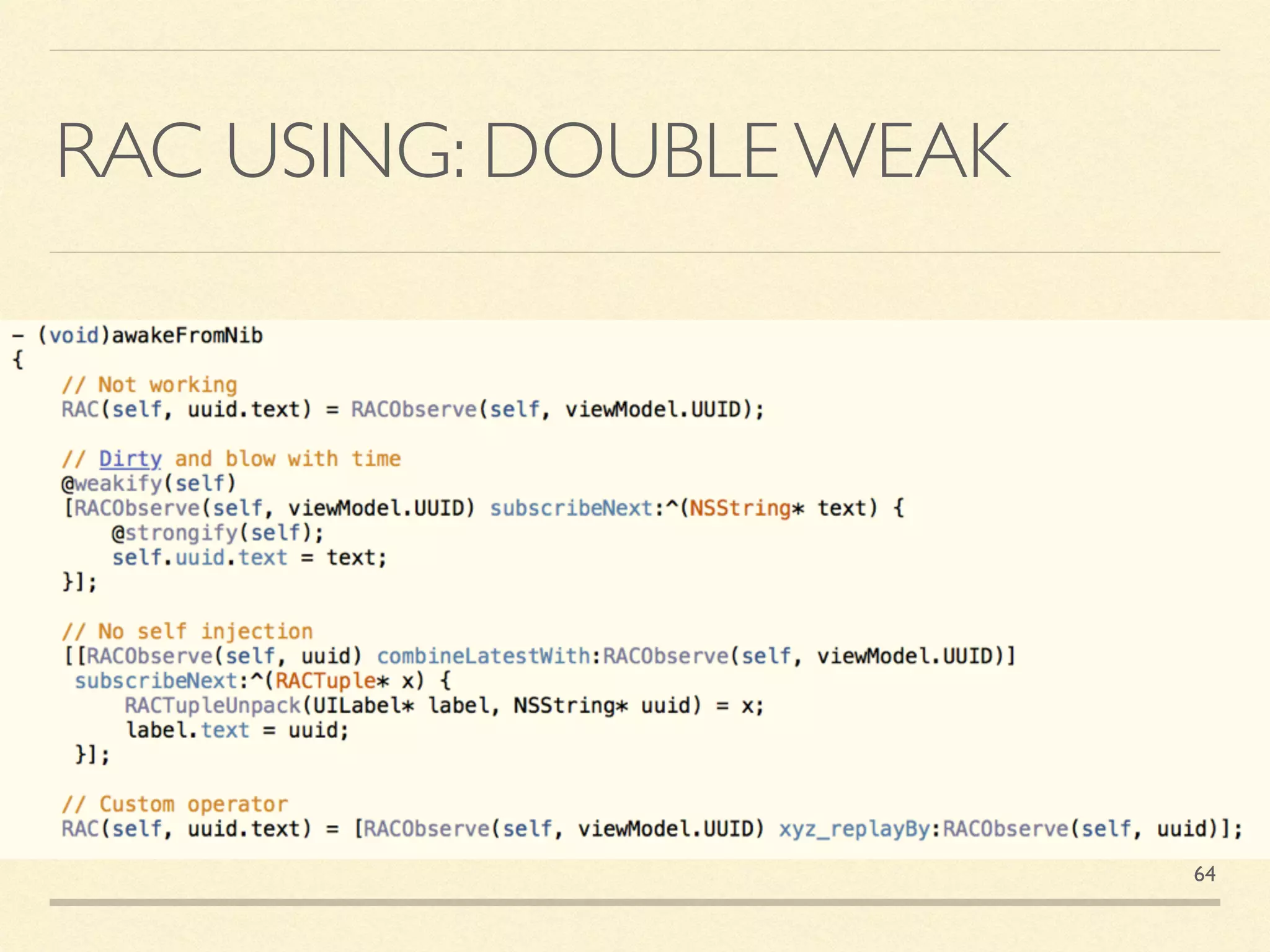 RAC USING: DOUBLE WEAK
64
 