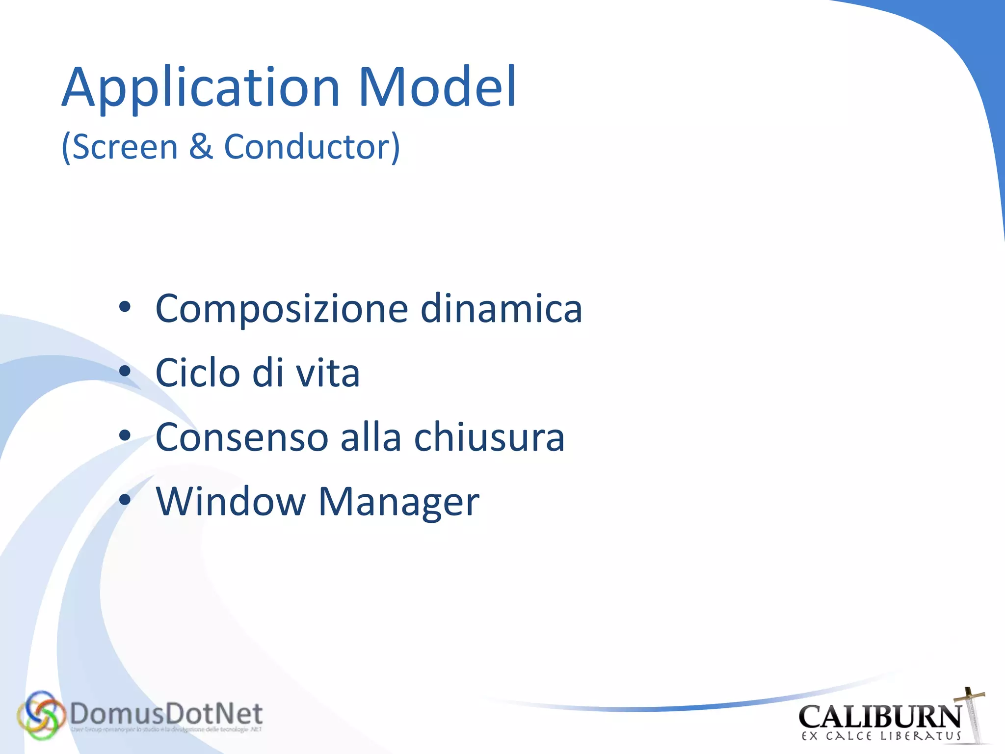 UI CompositionTecnica basata su binding e templateParentViewArea multi-elementoAreaViewModelViewModelViewModel