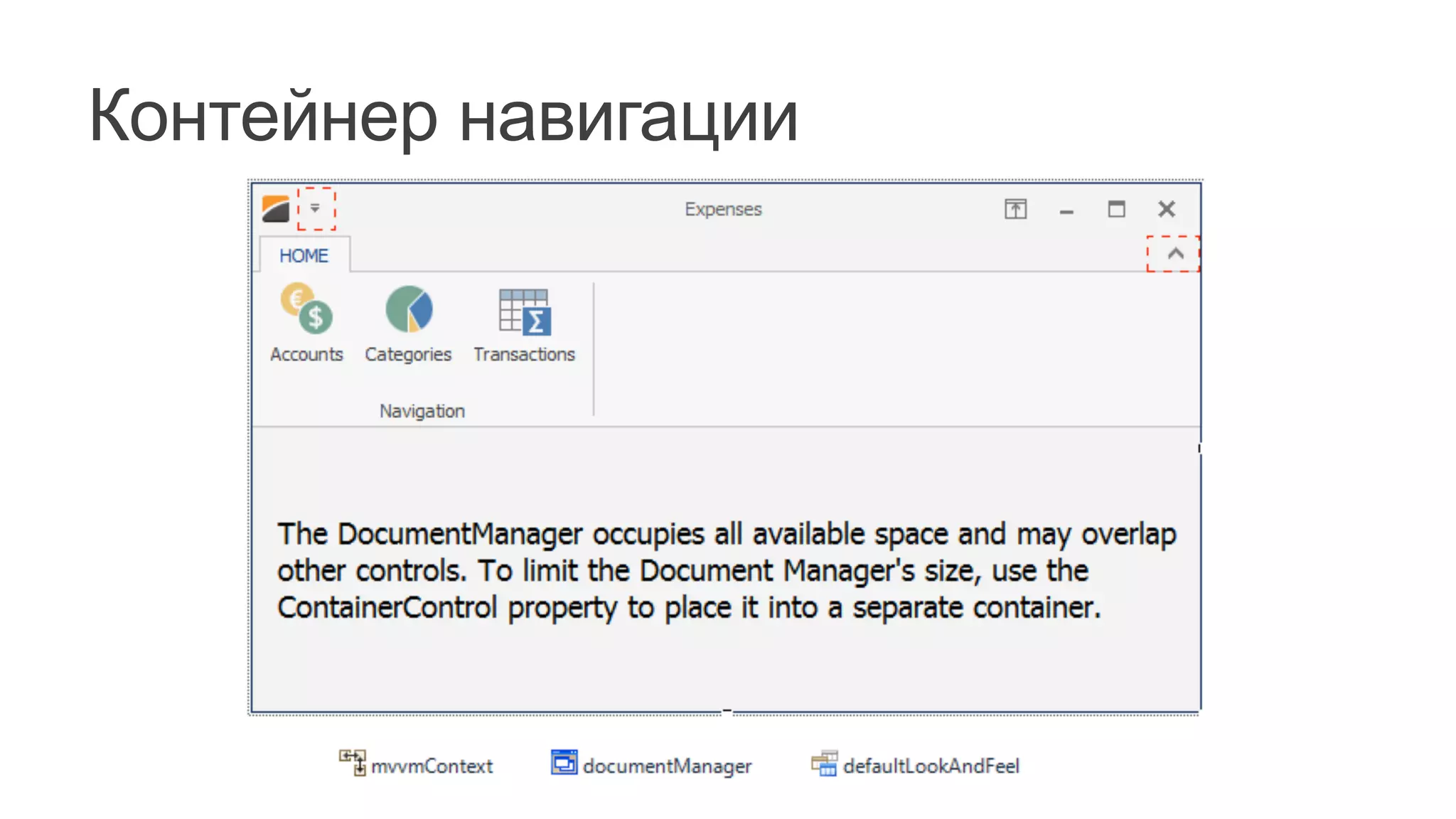 Контейнер навигации
 